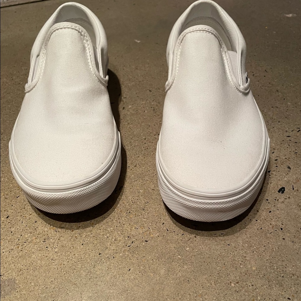 nwot white slip on vans
